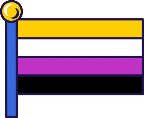 Outline Flagpole Flag Non Binary Pride 23786381 Vector Art At Vecteezy