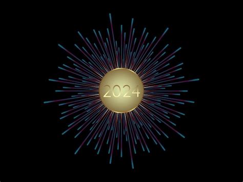 Premium Vector Happy New Year 2024 With Fireworks On Dark Abstract