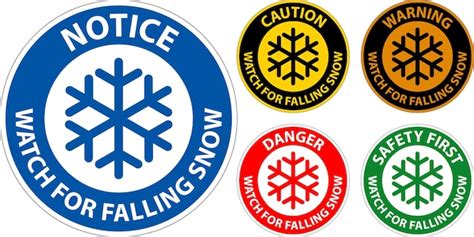 Premium Vector Warning Sign Watch For Falling Snow