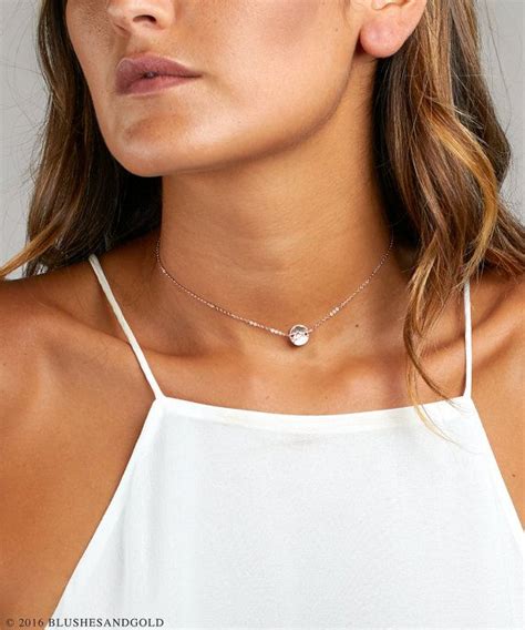 Initial Choker Necklace Simple Choker Gold Chain By Blushesandgold Rose