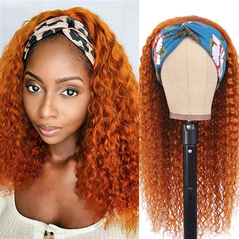 Amazon NICMISS Ginger Headband Wig Human Hair Deep Wave Headband