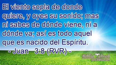 Juan 3 8 RVR El Viento Sopla De Donde Quiere Y Oyes Su Soni