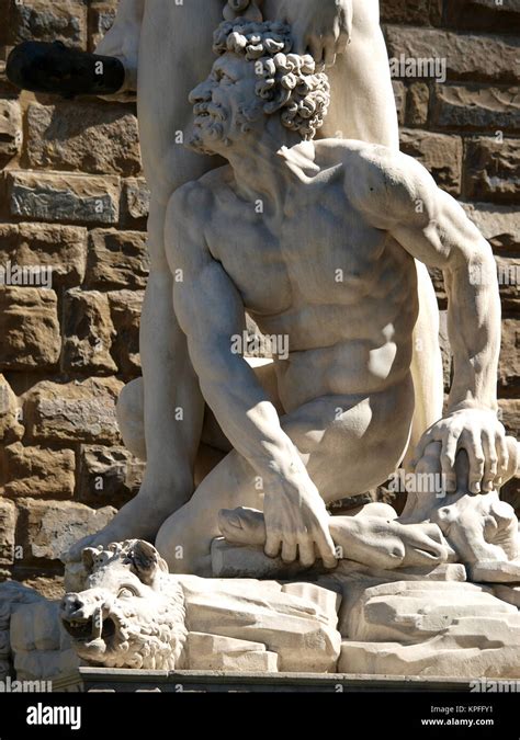 Florence Sculpture Hercules And Cacus By Bandinelli The White Marble