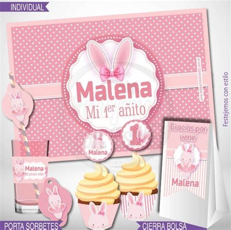 Kit Imprimible Personalizado Conejita Bailarina Festejemos Con Estilo