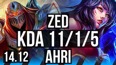 Zed Vs Ahri Mid Legendary Games Na Master