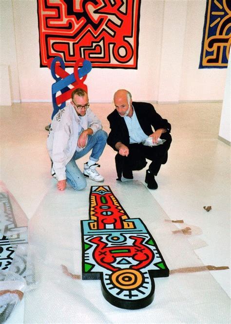 Keith Haring With J Rg Schellmann As He Prepares For His Exhibition At