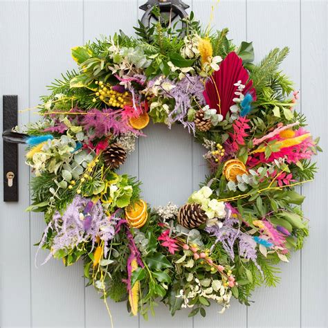 Bright Christmas Fresh Wreath Making Kit By Florence And Flowers