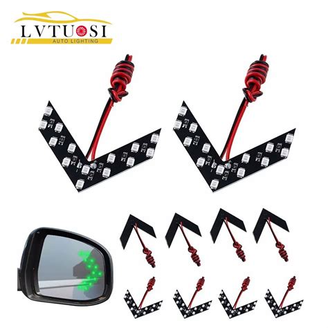 LVTUSI 10 Adet 14 SMD LED Ok Paneli I In Araba Dikiz Aynas G Sterge A