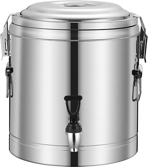 Insulated Beverage Dispenser For Catering Stainless Steel Insulated Food Barrel With Tap Hot