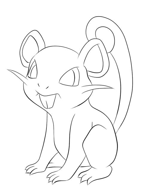 Pokemon Rattata Coloring Pages Free Printable