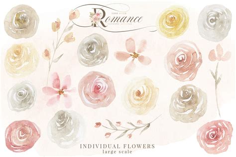 Rose Gold Romance Floral Watercolors By Avalon Rose Design Thehungryjpeg