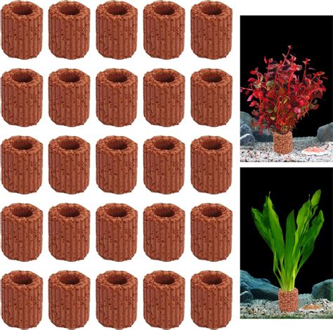 25 Pcs Aquarium Water Plants Fixed Ring Ceramic Aquatic Water Plant
