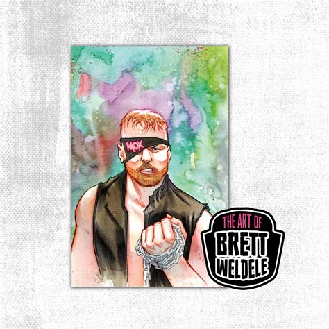 Poster Jon Moxley Premium Watercolor Art Print Wrestler For Fans
