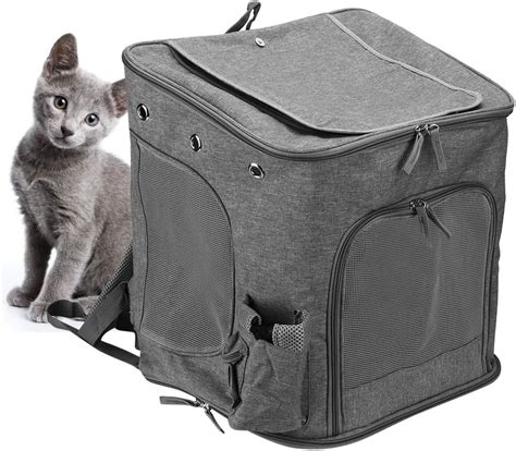 Gray Comfortable With Small Storage Pocket Breathable Cat Carrying Bag