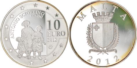 Malta Euro Antonio Sciortino Proof Stgl Silber Km Ma