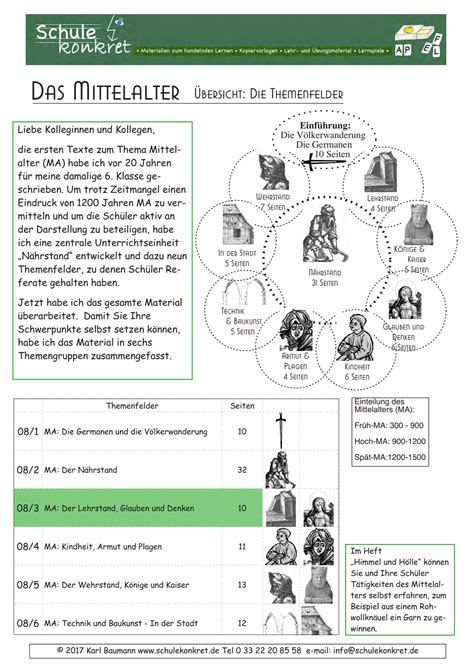 Mittelalter Unterrichtsmaterial James Loberge Schule