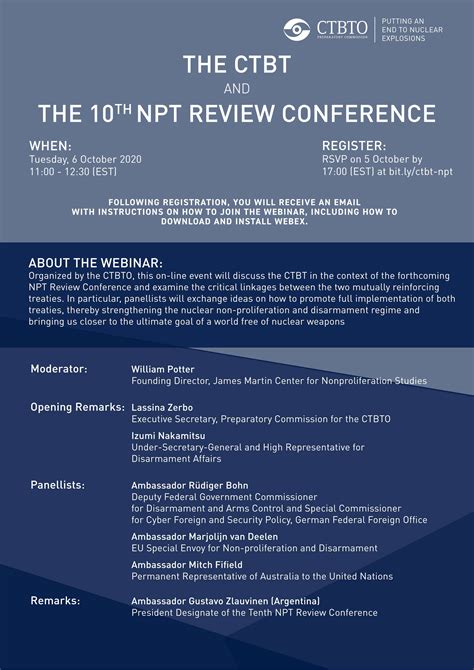 Ctbto Webinar The Ctbt And The 10th Npt Review Conference