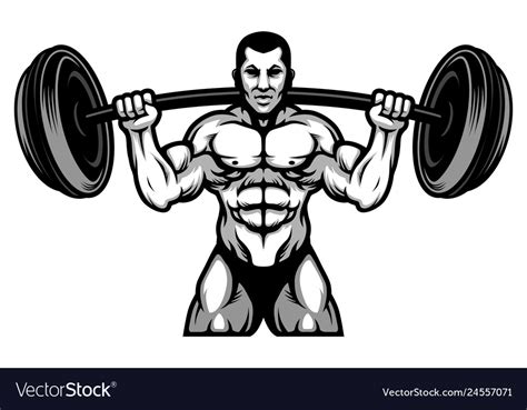 Strong powerlifting and bodybuilding athlete Vector Image