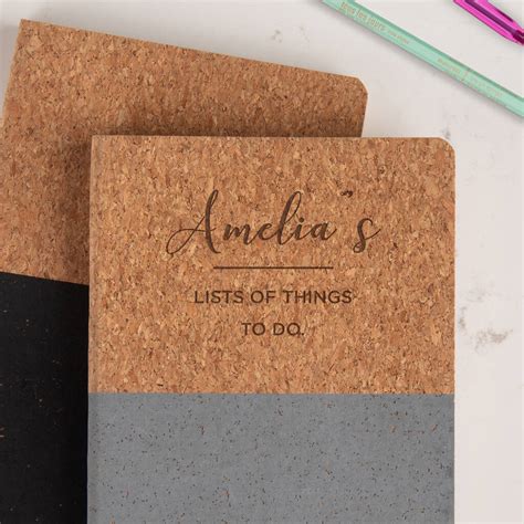 Personalised Vegan Cork Notebook For Her By Dust And Things