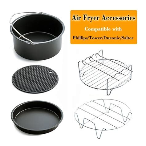 5 Pieces Air Fryer Accessories Compatible With Phillips Tower Duronic