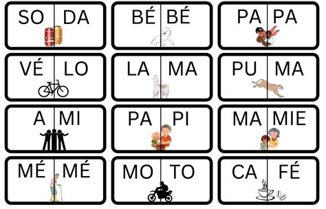 Jeu Des Syllabes Cartes Pour Reconstituer Des Mots Imag S