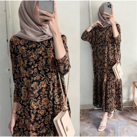 Jual Rafella Batwing Midi Dress Busui Kaos Cotton Combed S Shopee