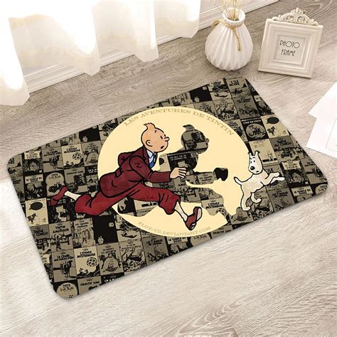 Tapis De Salon Les Aventures De Tintins Tapis De Pied Pour Enfants