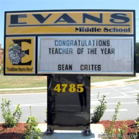 School Sign for Evans Middle School - Evans, GA