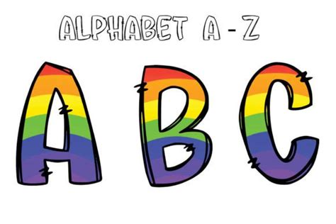 School Alphabet Letters Rainbow Png Graphic by Digital Creative Art · Creative Fabrica