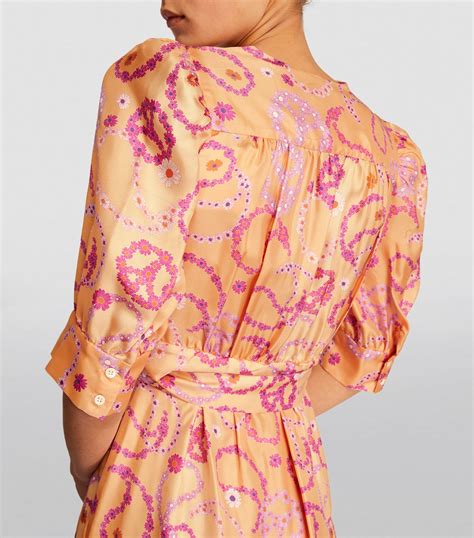 Sandro Yellow Silk Printed Mini Dress Harrods Uk