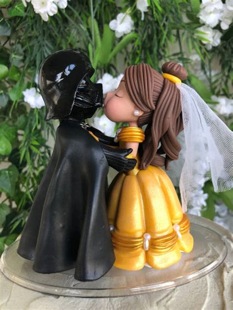 Darth Vader and Belle Wedding Cake Topper Figurine | Etsy