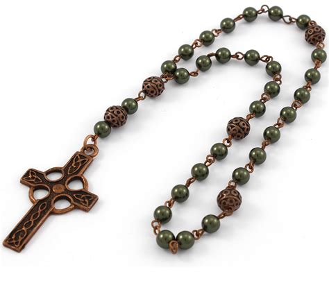 Buy Brenda Elaine Jewelryanglican Prayer Beads With Dark Green Pearls