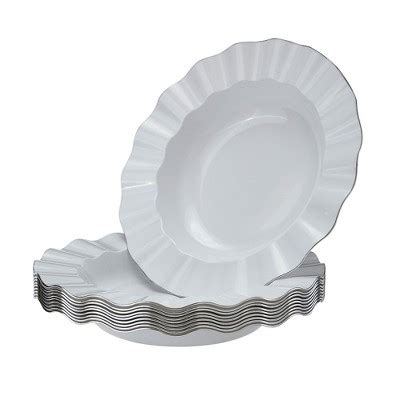 Silver Spoons Elegant Disposable Plastic Plates For Party Heavy Duty