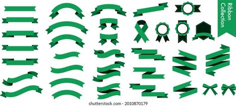 Green Ribbon Vector Illustration Set Stock Vector (Royalty Free) 2010870179 | Shutterstock