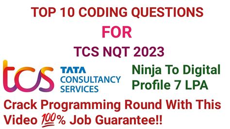 Tcs Nqt Top Programming Questions Top Coding Questions To