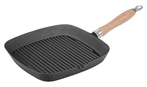 Cast Iron Grill Pan With Wooden Handle 925 Cast Iron Grill Pan