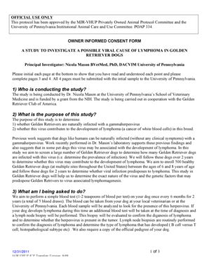 Fillable Online Vet Upenn WEB Consent For GLDR Virology Study Pdf