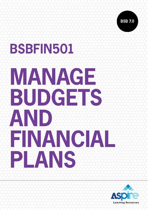 Aspire Learning Bsbfin Manage Budgets And Financial Plans Ebook