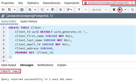 PostgreSQL UUID Javatpoint