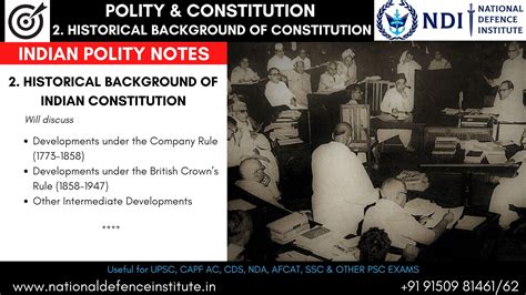 POLITY NOTES 02 HISTORICAL BACKGROUND OF THE INDIAN CONSTITUTION