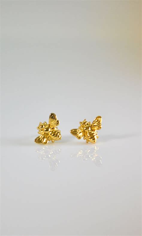 Tiny Honey Bee Studs Dainty Bee Earrings Bumble Bee Studs Tiny