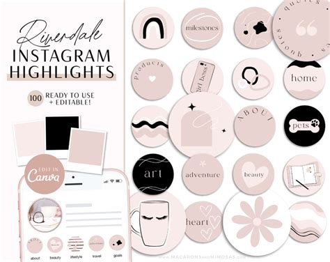 Pink Instagram Highlight Covers Macarons And Mimosas