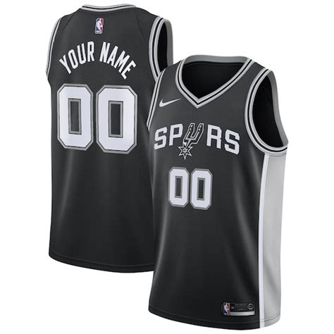 Men's San Antonio Spurs Nike Black Swingman Custom Jersey - Icon ...