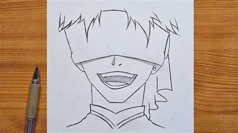 Easy Anime Drawing How To Draw Anime Blind Anime Boy Laughing Step