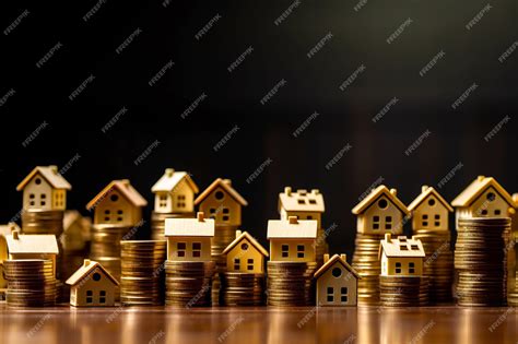 Premium Photo Row Of Small Houses Sitting On Top Of Pile Of Gold