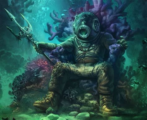 Image result for fantasy diver | Deep sea diver art, Diver art, Sea art