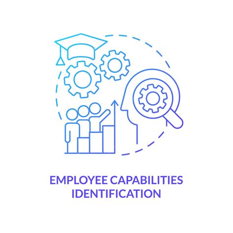 Ícone De Conceito De Gradiente Azul De Identificação De Recursos De Funcionários Vetor Premium