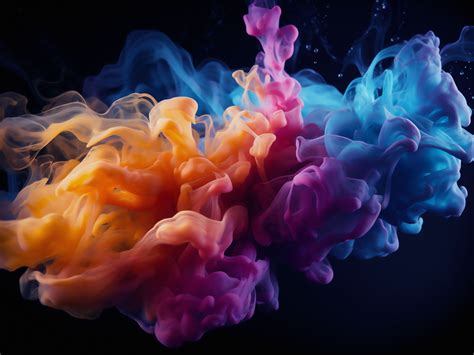 Abstract Colorful Cloud Smoke On Black Background Pixcrafter