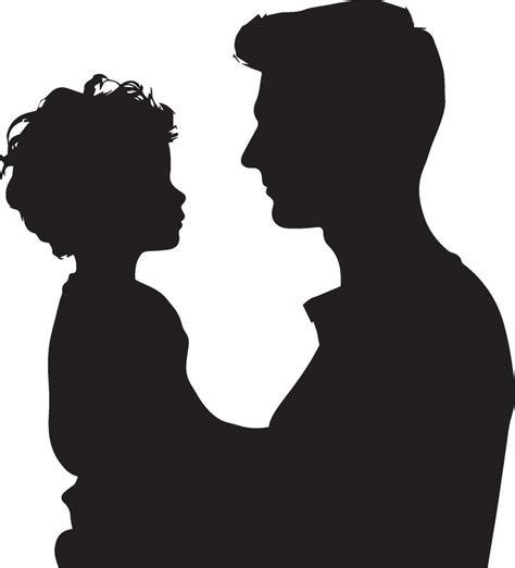 Father And Son Silhouette Isolated On White Background Fathers Day