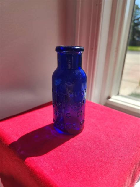 Antique Cobalt Blue Bromo Seltzer Bottle Etsy